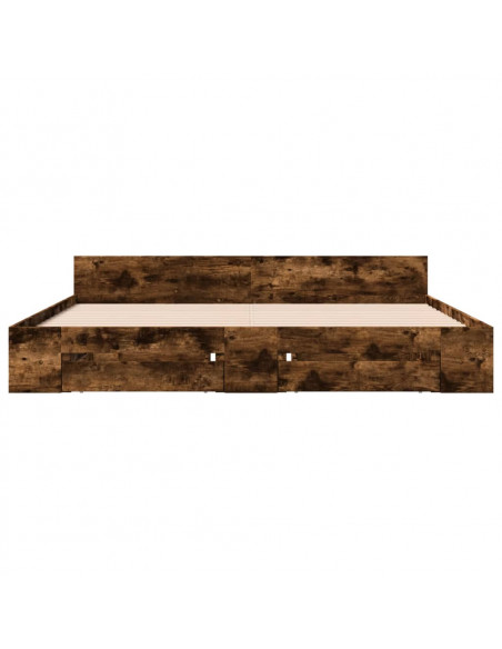 Giroletto con Cassetti Rovere Fumo 200x200 cm Legno Multistrato