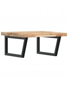 Ripiano a Parete per Lavabo in Acciaio e Massello di Acacia 2