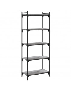 Libreria 5 Ripiani Grigio Sonoma 60x30x154cm Legno Multistrato 2