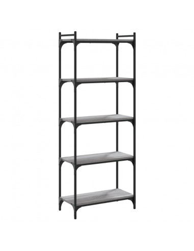 Libreria 5 Ripiani Grigio Sonoma 60x30x154cm Legno Multistrato