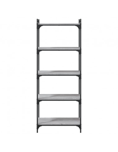 Libreria 5 Ripiani Grigio Sonoma 60x30x154cm Legno Multistrato