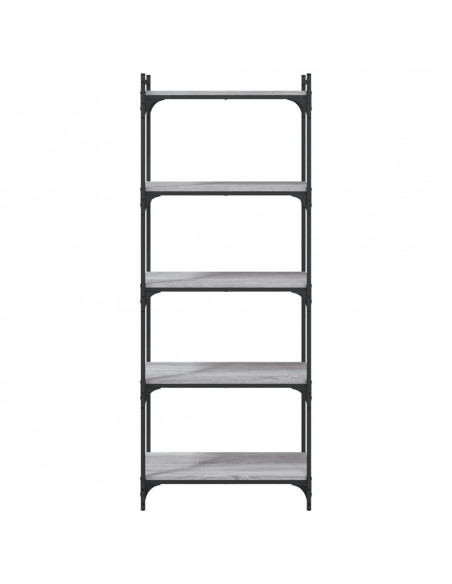 Libreria 5 Ripiani Grigio Sonoma 60x30x154cm Legno Multistrato