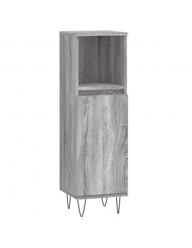 Set Mobili da Bagno 3 pz Grigio Sonoma in Legno Multistrato