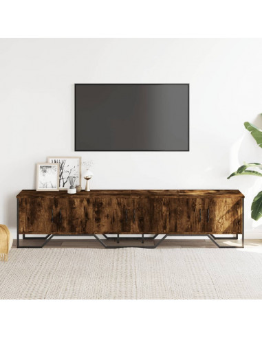 Mobile Porta TV Rovere Fumo 180x34x41 cm in Legno Multistrato