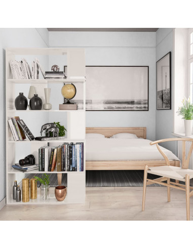 Libreria/Divisorio Bianco Lucido 80x24x159 cm