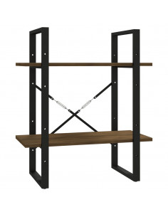 Libreria 2 ripiani Rovere Marrone 60x30x70 cm Legno Multistrato 2