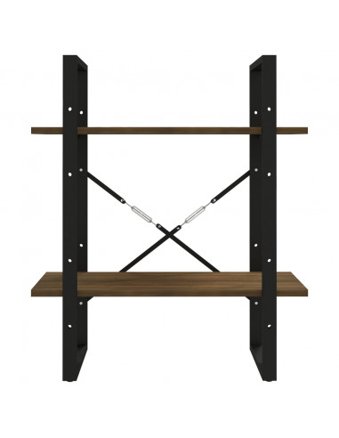 Libreria 2 ripiani Rovere Marrone 60x30x70 cm Legno Multistrato