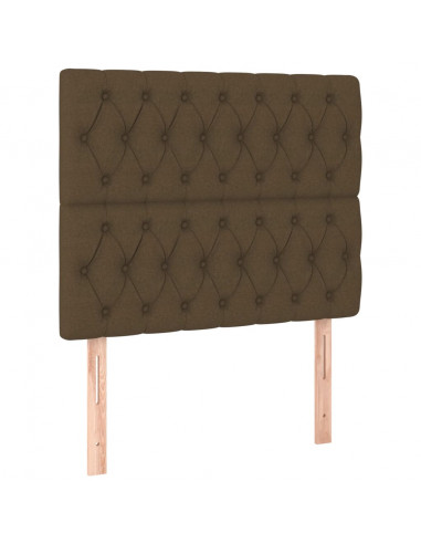 Giroletto con Testiera Marrone Scuro 90x190 cm in Tessuto