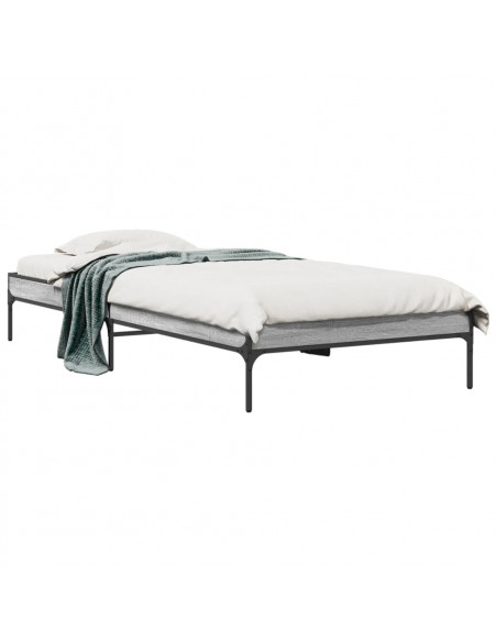Giroletto Grigio Sonoma 90x190cm in Legno Multistrato e Metallo