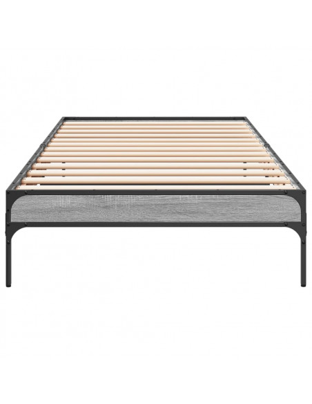 Giroletto Grigio Sonoma 90x190cm in Legno Multistrato e Metallo