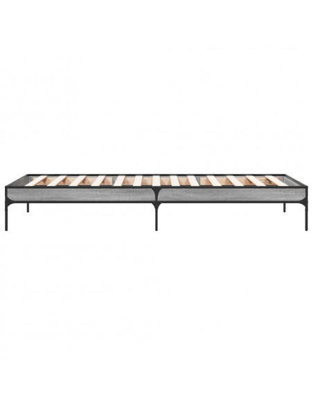 Giroletto Grigio Sonoma 90x190cm in Legno Multistrato e Metallo
