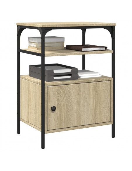 Supporto Stampante 3 Piani Rovere Sonoma 50x40x76cm Multistrato