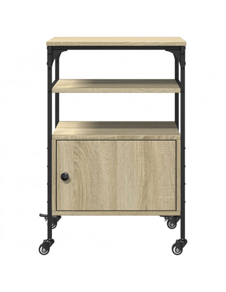 Supporto Stampante 3 Piani Rovere Sonoma 50x40x76cm Multistrato