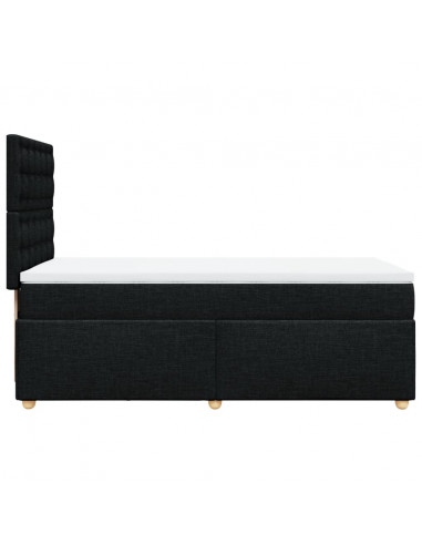 Giroletto a Molle con Materasso Nero 90x190 cm in Tessuto