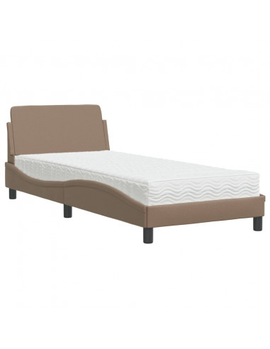 Letto con Materasso Cappuccino 80x200 cm Similpelle
