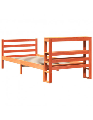 Letto senza Materasso Marrone Cera 90x190 cm in Legno di Pino