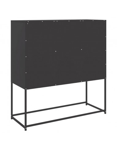 Credenza Nera 100,5x39x107 cm in Acciaio