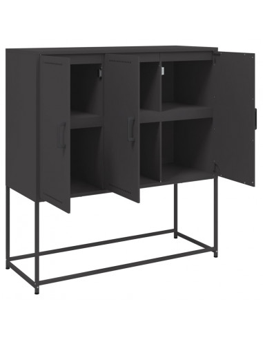 Credenza Nera 100,5x39x107 cm in Acciaio