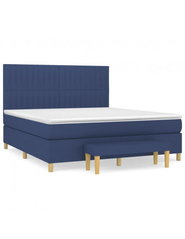 Giroletto a Molle con Materasso Blu 180x200 cm in Tessuto