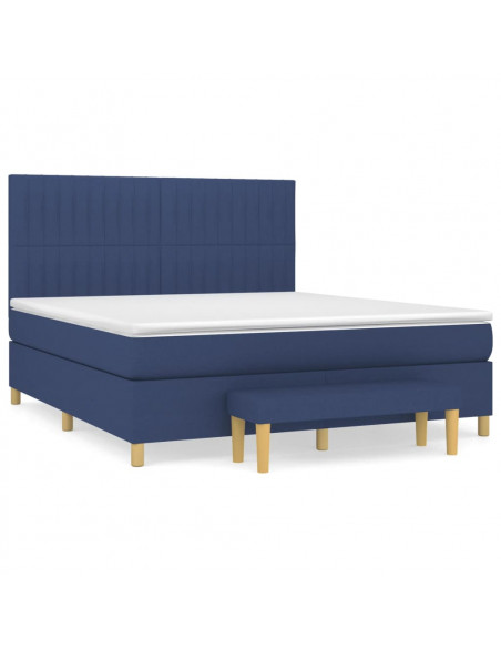 Giroletto a Molle con Materasso Blu 180x200 cm in Tessuto