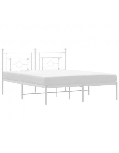 Giroletto con Testiera Metallo Bianco 150x200 cm