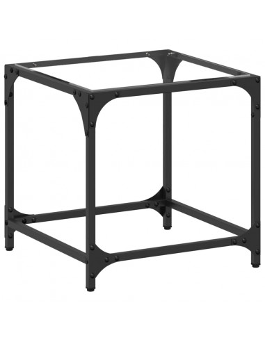 Tavolini con Piano in Vetro Trasparente 2 pz 40x40x40cm Acciaio