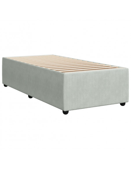 Giroletto a Molle con Materasso Grigio Chiaro 90x200 cm Velluto