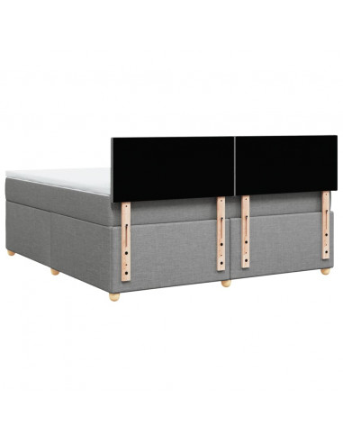 Giroletto a Molle con Materasso Grigio Chiaro180x200 cm Tessuto