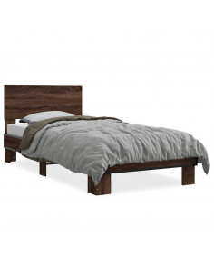 Giroletto Rovere Marrone 90x200 cm Legno Multistrato e Metallo 2