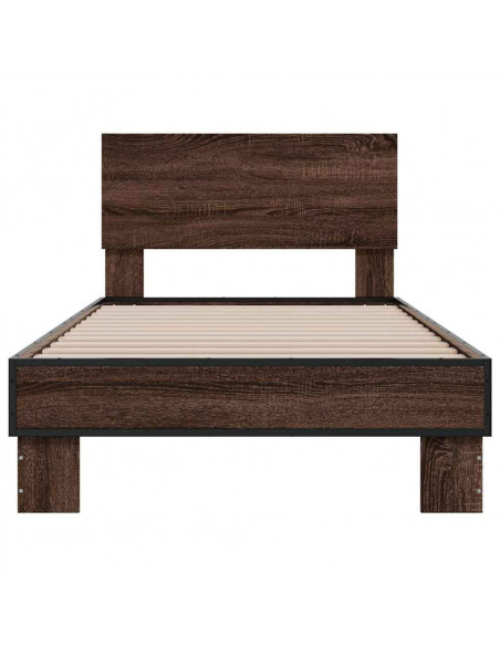 Giroletto Rovere Marrone 90x200 cm Legno Multistrato e Metallo