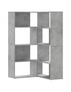 Libreria a 4 Ripiani Grigio Cemento 85x85x140 cm in Truciolare 2