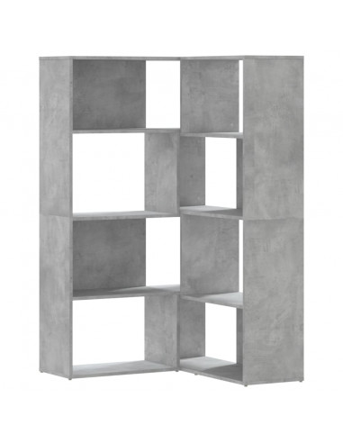 Libreria a 4 Ripiani Grigio Cemento 85x85x140 cm in Truciolare