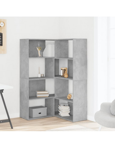 Libreria a 4 Ripiani Grigio Cemento 85x85x140 cm in Truciolare