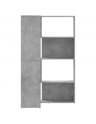 Libreria a 4 Ripiani Grigio Cemento 85x85x140 cm in Truciolare