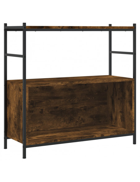 Libreria Rovere Fumo 80x30x78,5 cm in Legno Multistrato e Ferro