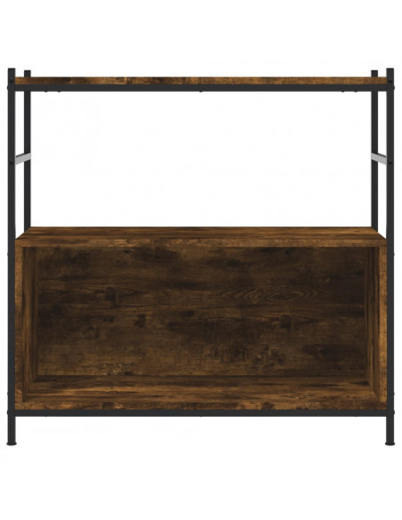 Libreria Rovere Fumo 80x30x78,5 cm in Legno Multistrato e Ferro