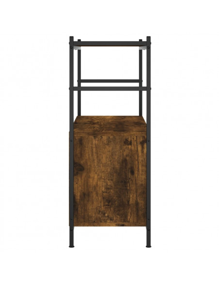 Libreria Rovere Fumo 80x30x78,5 cm in Legno Multistrato e Ferro