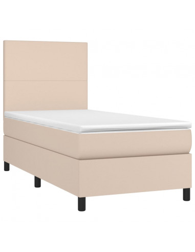 Giroletto a Molle con Materasso Cappuccino 80x200 cm Similpelle