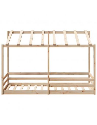 Letto Bambini con Tetto Bianco 80x200 cm Legno Massello di Pino