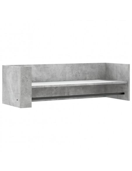 Scaffale a Muro Grigio Cemento 100x35x30,5 cm Legno Multistrato