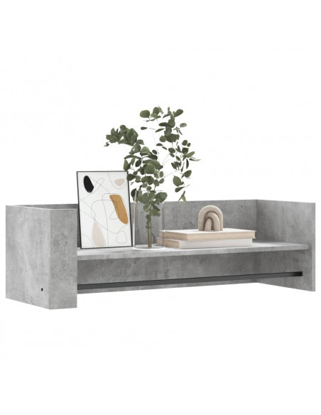 Scaffale a Muro Grigio Cemento 100x35x30,5 cm Legno Multistrato