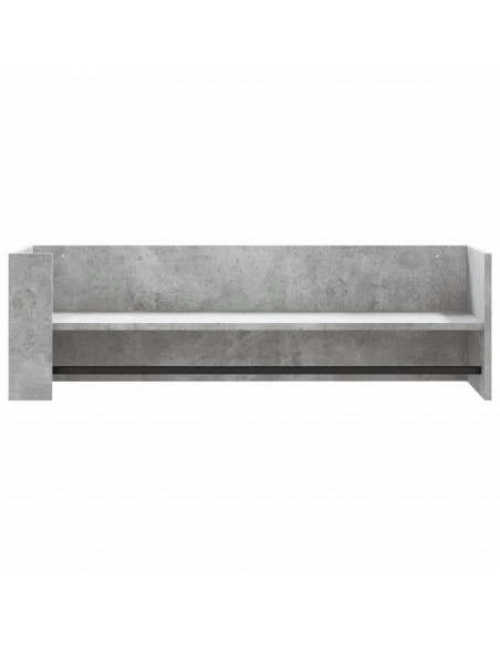 Scaffale a Muro Grigio Cemento 100x35x30,5 cm Legno Multistrato
