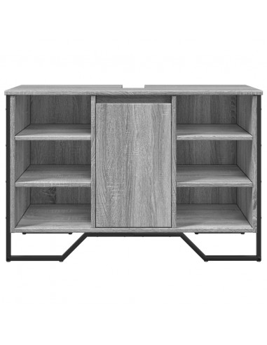 Mobile Lavabo Bagno Grigio Sonoma 91x35x60 cm in Truciolato