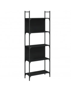 Libreria a 5 Ripiani Nera 60,5x24x166,5 cm in Legno Multistrato 2