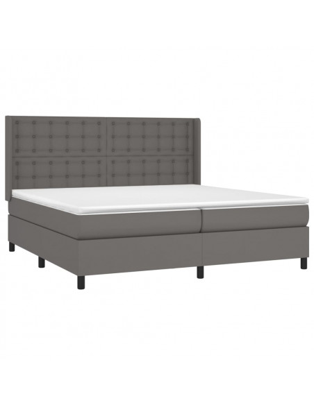 Giroletto a Molle con Materasso Grgio 200x200 cm in Similpelle