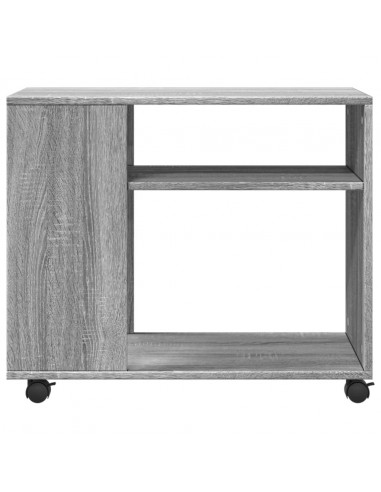 Tavolino con Ruote Grigio Sonoma 70x35x60 cm in Truciolato