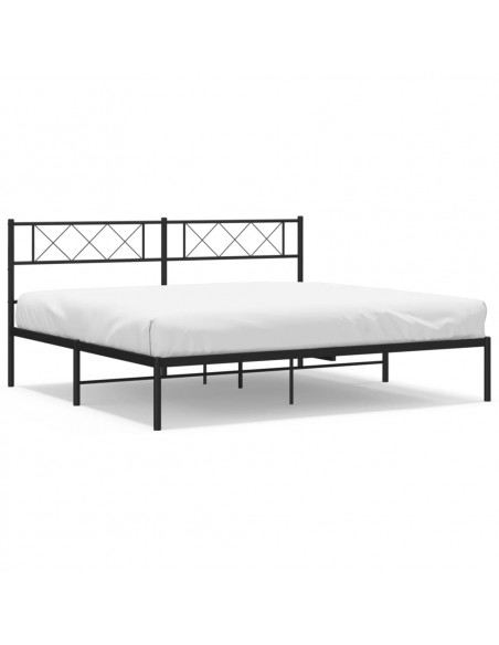 Giroletto con Testiera in Metallo Nero 183x213 cm