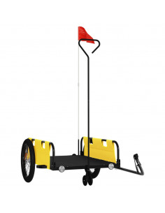 Rimorchio da Bici Giallo e Nero in Tessuto Oxford e Ferro 2