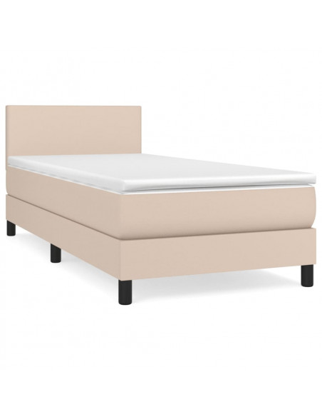 Giroletto a Molle con Materasso Cappuccino 80x200 cm Similpelle