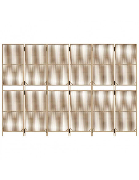 Divisorio per Ambienti a 6 Pannelli Beige in Polyrattan